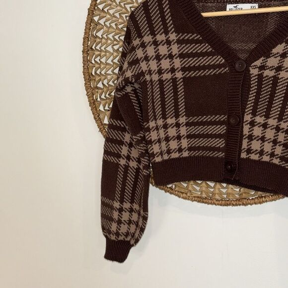 Hollister brown button up cardigan sweater size xxsmall - Picture 2 of 5